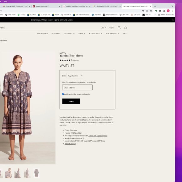 Yamini Booj Dress, Coral - M / LOTUS - Picture 4 of 6